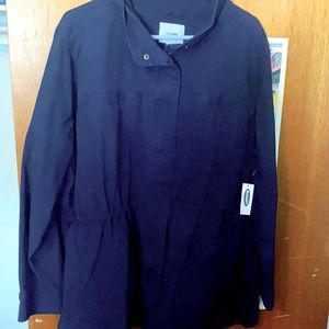 Old Navy dark blue canvas zip coat 2x